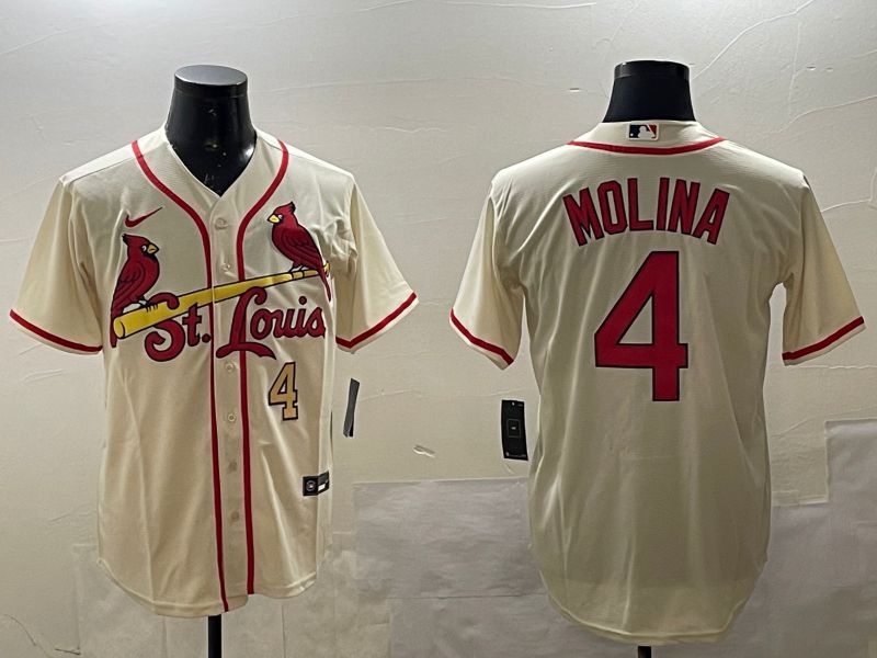 Men St.Louis Cardinals #4 Molina Cream Game 2025 Nike MLB Jersey style 3->ncaa teams->NCAA Jersey